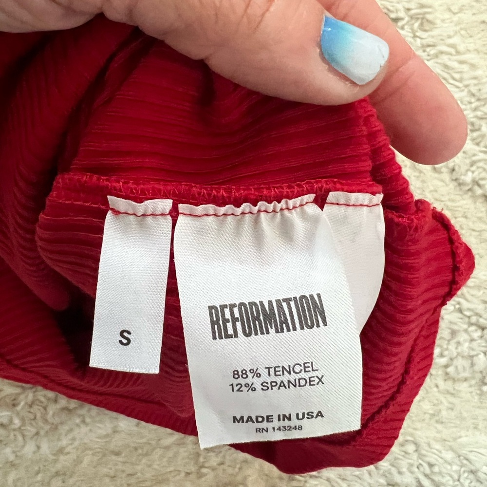 Reformation Vibrant Red Ribbed Tank - Picture 4 of 4